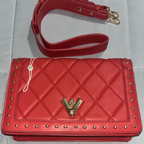 Valentino Orlandi Handbags - Valentino Orlandi Red Quilted Crossbody Bag